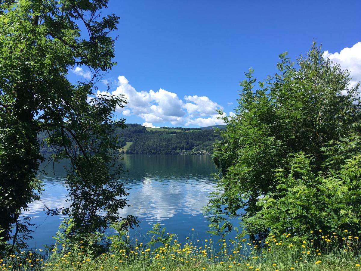 Appartement Zirbenduft Ferienhaus Fuenf Sinne Döbriach Buitenkant foto